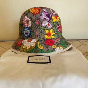 Authentic Gucci Supreme Monogram Floral Fedora Bucket Hat Size M
